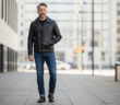 un homme posant dans la rue