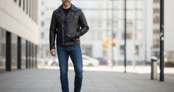 un homme posant dans la rue