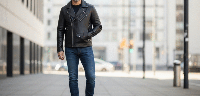 un homme posant dans la rue