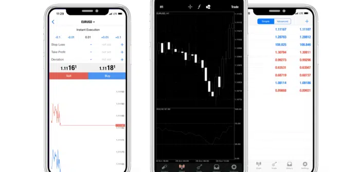 trader sur MetaTrader 4 avec un iPhone