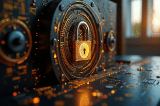 Coffre-fort numérique blockchain avec cadenas physique