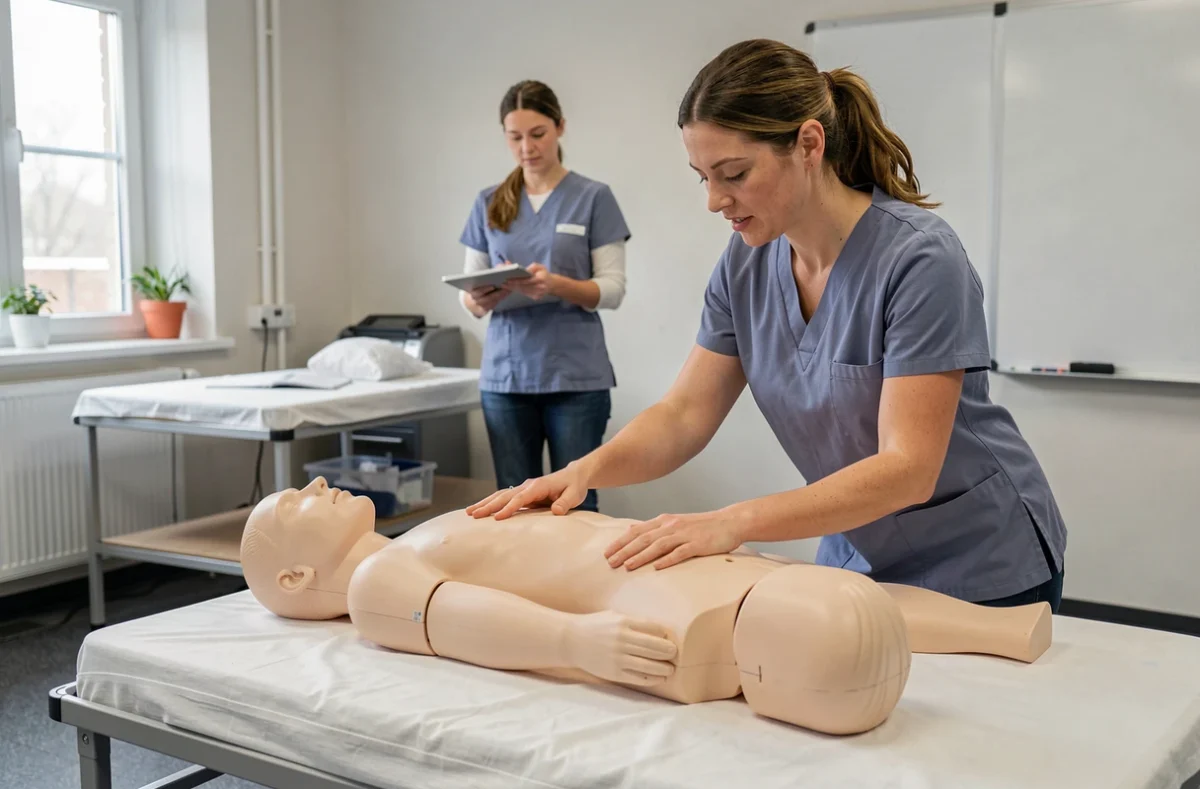 Formation pratique d'une aide à domicile en salle de cours