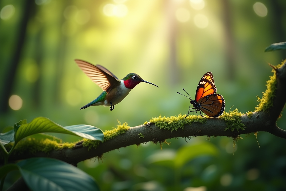 colibri papillon