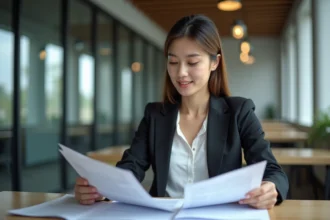 Salarié réfléchissant à l'adhésion à la mutuelle d'entreprise